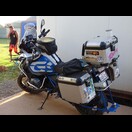 Eine BMW R1200 mit Anhängerkupplung